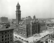 Circa  Detroit Post Office The old Federal Building a Romanesque Revival extravaganza completed in